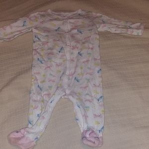 Unicorn button up sleeper w feet